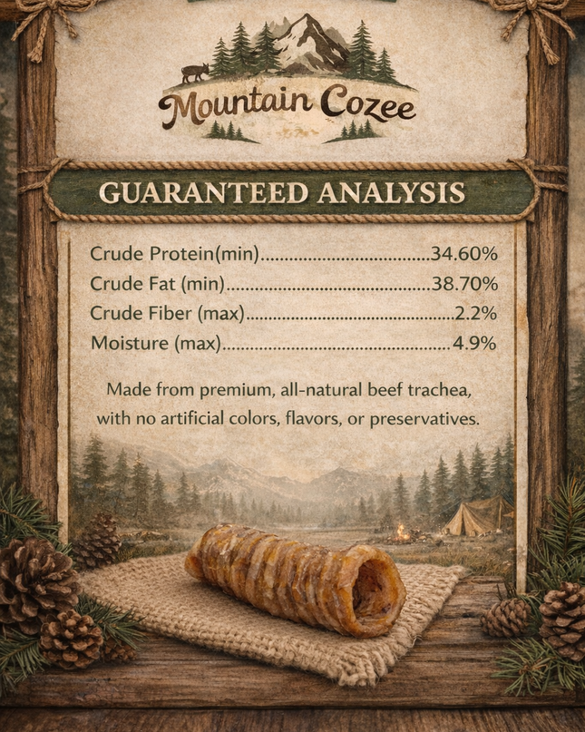 6” Beef Trachea Dog Chews-Natural Single Ingredient Treat (5 pack)