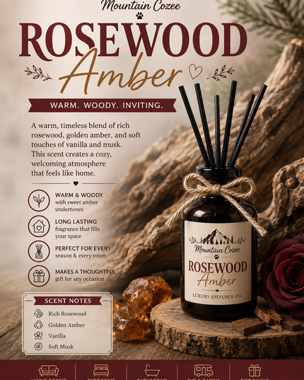 Rosewood Amber Luxury Diffuser Oil