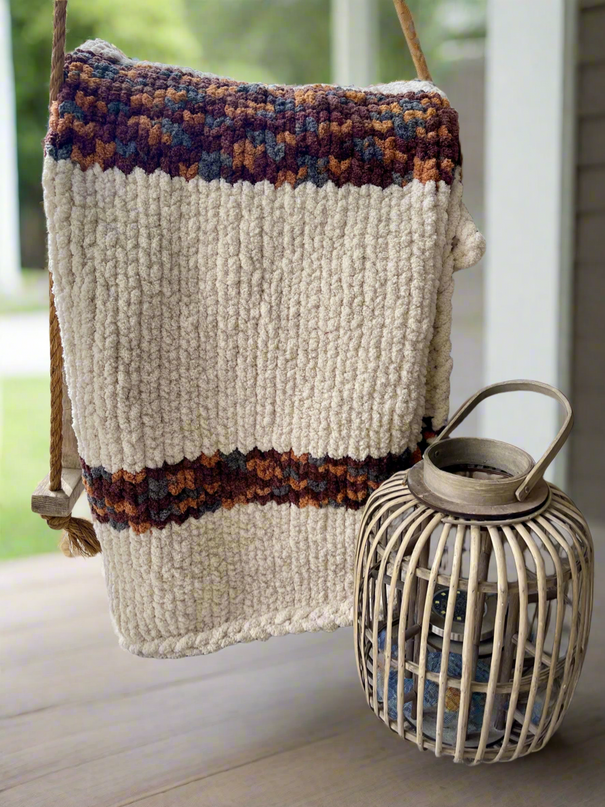 Beautiful soft Chunky Knit Striped Blanket, Throw Blanket, Baby Blanket, Children’s Blanket, Afghan Throw