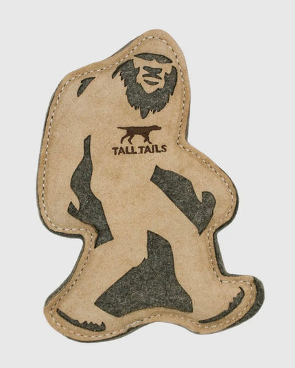 Mountain Cozee Natural Buffalo Hide Bigfoot – Reinforced Leather & Wool-Felt Interactive Dog Toy (9”)