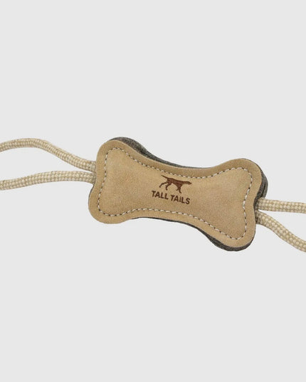 Mountain Cozee 16” Natural Leather & Wool Bone Tug Toy