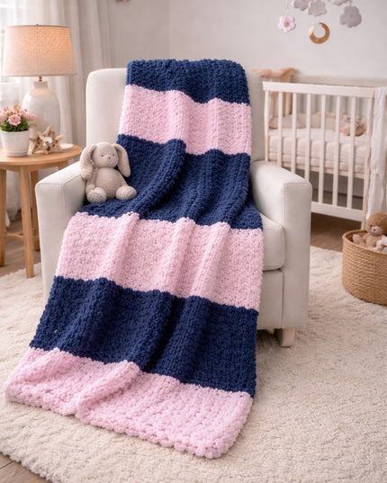 Custom Striped Cotton Throw, Baby Blanket