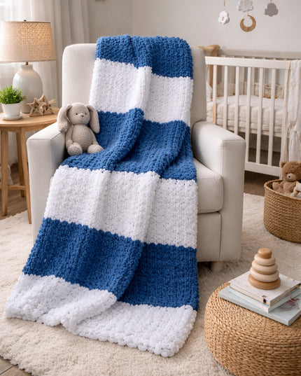 Custom Striped Cotton Throw, Baby Blanket