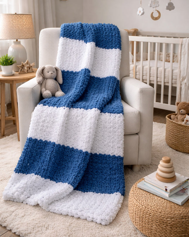 Custom Striped Cotton Throw, Baby Blanket