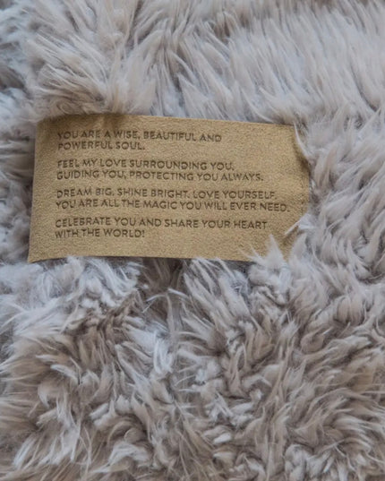 Lovie Mountain Plush Throw – Ultra-Soft Faux Fur with Suede "Loved" Tag