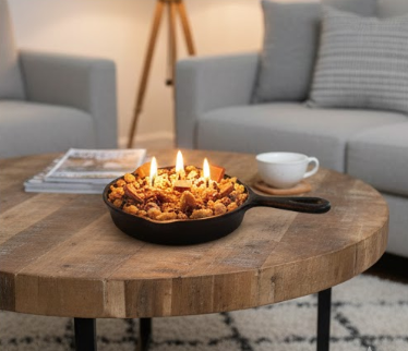 Smores Skillet Candle – Dessert Food Candle, Soy Paraffin Blend, Bakery Scented Candle, Unique Gift for Dessert Lovers