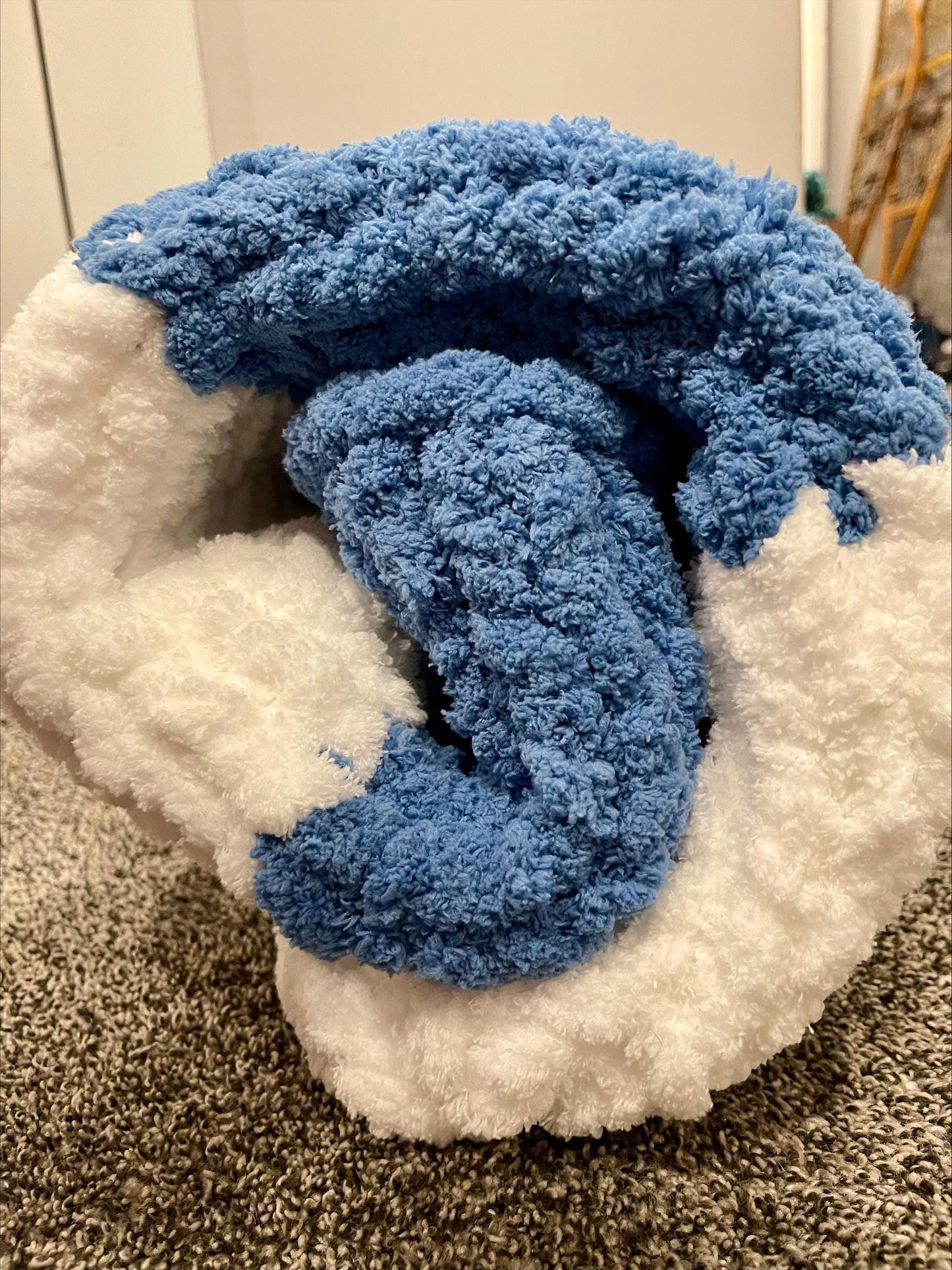 Beautiful soft Chunky Knit Striped Blanket, Throw Blanket, Baby Blanket, Afghan Throw