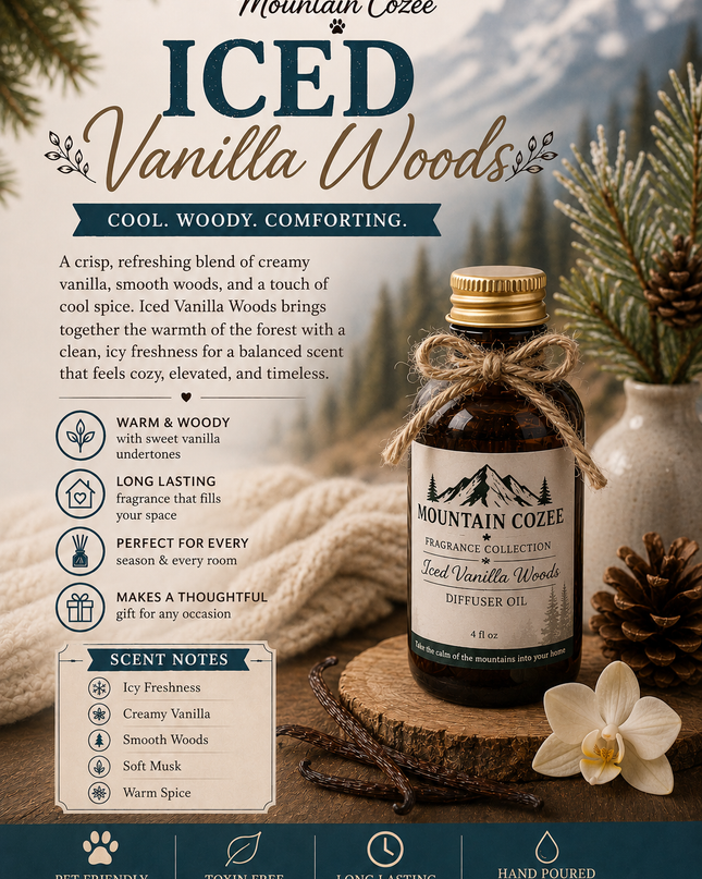 Iced Vanilla Woods Luxury Diffuser Oil