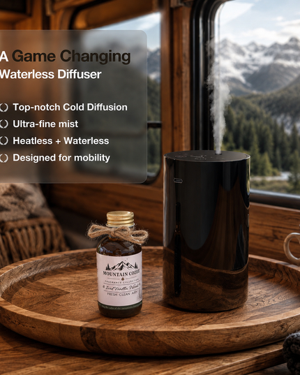 Waterless Essential Oil Diffuser | Luxury Home, RV & Car Fragrance | Portable Diffuser