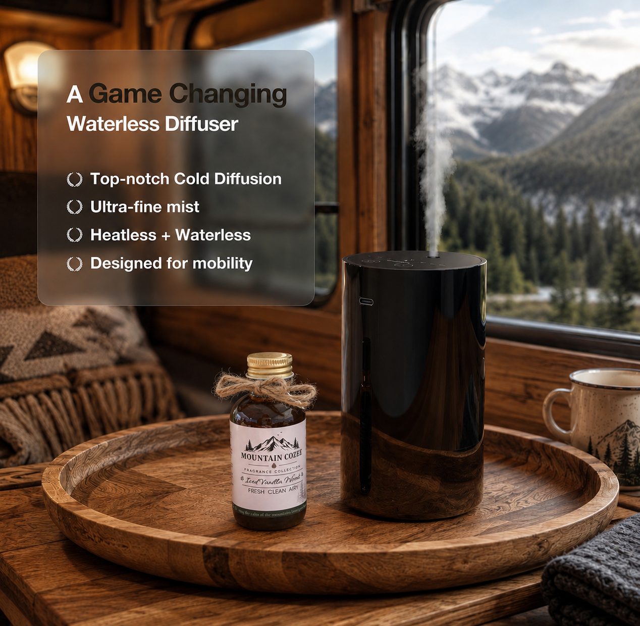 Waterless Essential Oil Diffuser | Luxury Home, RV & Car Fragrance
